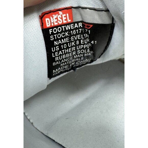 Diesel Evelyn Shoes Womens Sz 10 White Green Leather Sneakers Retro Y2K Vintage - Picture 8 of 9